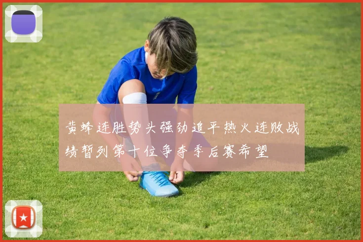 黄蜂连胜势头强劲追平热火连败战绩暂列第十位争夺季后赛希望